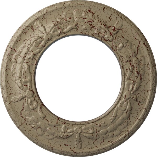 Ekena Millwork Salem Ceiling Medallion (Canopies up to 7 1/8"), 13 1/4"OD x 7 1/8"ID x 7/8"P, Gobi Desert Crackle CM13SAGDC - main